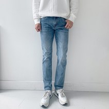 블랑샵 남성용 베이직 슬림 일자 스판 청바지