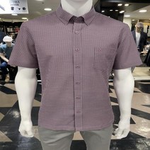 트레몰로 인디안 트레몰로 nc중앙로역점 여름 퍼플 잔체크패턴 시어서커 캐주얼셔츠