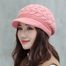 모자 여성 가을 겨울 한국어 스타일 니트 모자 따뜻한 베레모 모자 패션 두꺼운 귀 보호 모자 토끼 모피 모자