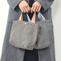 헤링본 체크 그레이 인디핑크 사계절 모직 동네 외출 가방