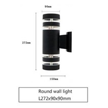 야외작업용조명 세차 틴팅샵 고성능 방수 알루미늄 2x12w 야외 led 벽 램프 정원 차고 현대 장식 홈 실내, 01 Warm White, 01 272mm round black