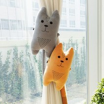 두바이_미니샵_동물 커튼 타이백 커텐 장식 인형_고양이 그레이 자녀방인테리어 소품 아이 백 걸이 끈++mingpin*, #합리적선택++