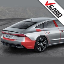 아우디A7 PPF필름 실내 블랙하이그로시 필러 헤드라이트 범퍼 도어컵 주유구 트렁크 브이가드PPF, [A7]범퍼-리어사이드 (양쪽)
