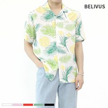 빌리버스 남자 반팔 셔츠 BSV119 패턴 일반핏 하와이안 남방