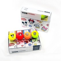 볼빅 디즈니 미키&프렌즈 VIVID 더즌팩 3피스 컬러볼 3구 &12구, 디즈니미키&프렌즈 12구 1더즌