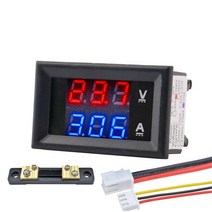 DC 00V 50A 00A 전압계 전류계 파란색 + 빨간색 LED 앰프 듀얼 디지털 증폭기 미터 50A75mV 션트 자동차 차, 02 50A RED BLUE