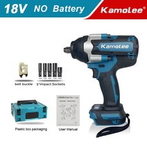 전동렌치 Kamolee-트럭 타이어 열 수 있는 도구 DTW700 1800N.m 하이 토크 전기 임팩트 렌치 1/2 인치 마, 02 No Battery ToolBox B_01 미국