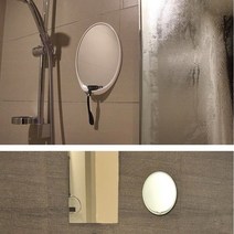 거울 욕실거울 김서림방지 벽에붙이는 원형 벽 면 거치 화장실, 퍼팩 김서림방지거울 면도기걸이형