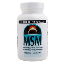 소스내츄럴스 MSM 1000mg 타블렛 무설탕 글루텐 프리, 120개입, 1개