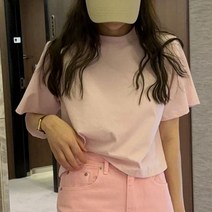 오굿초이스 크롭 플레어 코튼 실켓 반팔 티셔츠 (5color)