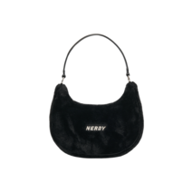 NERDY 뮬리 에코 퍼 투웨이 호보 백 블랙