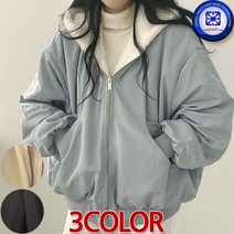 더세븐스레터 여성 가을겨울 2WAY 양면 멀티 벨벳 양털 카고포켓 후드 점퍼 3칼라 #4