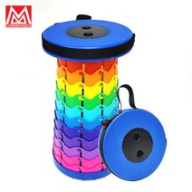 코만도 휴대용 접이식 레인보우 캠핑의자 높이조절 등산 낚시 야외용, 1개, 블루