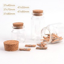 담금주병 유리양념병 집들이선물 커피원두보관 코르크 유리병 2개 밀크보틀 편지지 잼, 47x50mm