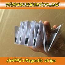 전자키 복사기 스티커 1pcs 접촉 SLE4442 칩 ISO7816 PVC 스마트 IC 카드 (2750oE 포함) Hi Co Mag-stripe, 한개옵션0