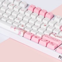RK ROYAL KLUDGE 벚꽃기계식 키보드, 핑크, 104키