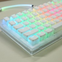 투명 키보드 키캡 더블 스킨 포인트 기계식 예쁜 RGB 커스텀 저소음 PBT 61 68 84 87 104, ., 표준, C.화이트  봉투포장