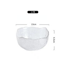 불규칙한 골드 인레이 가장자리 유리 샐러드 그릇 과일 쌀 서빙 식품 저장 용기 점심 도시락 상자 장식 식기, [04] Transparent S