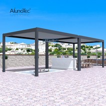 퍼걸러 파고라 원두막 Alunotec 맞춤형 Pergolux 루버 지붕 야외 천막 알루미늄 캐노피 Pergola, White+45m x 6m