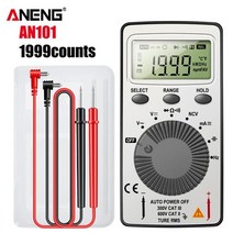 디지털멀티미터 ANENG AN101 미니 디지털 멀티미터 멀티 미터 테스터 1999 T-RMS DC/AC NCV 정전용량 전류, 01 1PC