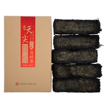 차칼 후난 안화 흑차 2015년 1등급 금화 천부 1kg 숙성 황금꽃 흑차, Tianjian Fu Brick 2 + 황금빛 꽃