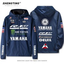 YAMAHA 야마하 r1m MotoGP 오토바이 팩토리 팀 라이딩 슈트 기관차 돌격옷맨즈 자켓 코트, 170/M, 네이비 블루