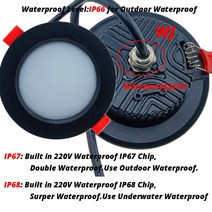 천장조명 간접조명 램프 스마트 RGB 변경 IP65 실내 방수 LED Ceilig Dim, 07 IP68 Wj, 01 5W Black D100mm