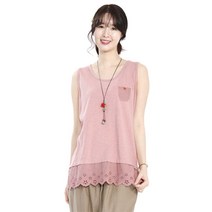 ZE0198 레이스 민소매 티셔츠