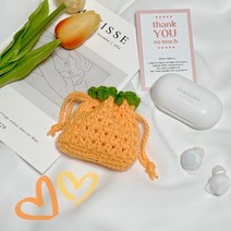 [에어팟프로/버즈플러스] 제주 닮은 귤 복주머니 뜨개 케이스