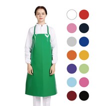 웰프런 목끈형 중형 우레탄 양면 방수 앞치마, 그린