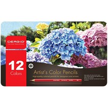 세르지오 유성 색연필 12색 틴케이스 / 선명한 색상 / 부드러운 심 / 진한 색상 / 컬러링 / 블랜딩