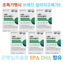 금별상사 초특가행사 브레인 알티지 오메가3 30캡슐 x 3박스 EPA DHA 눈건강도움 기억력개선도움 플라보놀배당체 은행잎추출 포도씨유 대두레시틴 홍삼농축분말, 6개, 30정