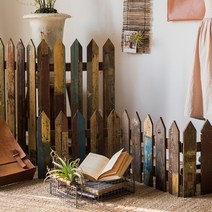 egi휀스 전원주택 매쉬 울타리 안전 휀스 대문 Shuhan 골동품 오래된 나무 꽃 울타리 울타리 벽 단단한 나무 로그 촬영 소품 복고풍 식료품 정원, 가운데