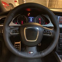 자동차 스티어링 휠 커버 브레이드 자동차 액세서리 아우디 아우디 A3 8P Sportback A4 B8 Avant A5 8T A6 C6 A8 D3 Q7 8R Q5 4L S4 S3, [3] Blue Thread