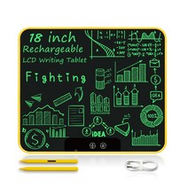 드로잉패드 액정타블렛 웹툰그리기패드 18 23 인치 충전식 LCD 그리기 태블릿 어린이 장난감 그림 도구 전자 쓰기 보드 선물 교육 완구, [02] 18 Single Yellow