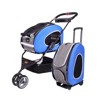대형견 유모차 개모차 웨건 다기능 애완 동물 고양이와 트롤리 대용량 개 야외, 없음, 5.blue set