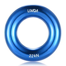 Lixada 22KN 암벽 등반 O-링 알루미늄 Rappel 링 야외 암벽 등반 해먹 안전 구조 장비, 02 파란