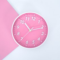 인테리어 20.3cm 파스텔 컬러 미니 무소음 벽시계 017, 핑크