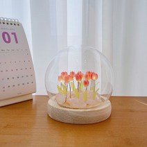 튤립 무드등 diy 만들기 재료 가방 핸드메이드 장식 발렌타인 생일 선물, 로즈스톤 튤립 13송이