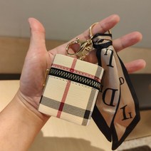 나미리온 미니가방 무선 이어폰 보호 케이스, 베이지