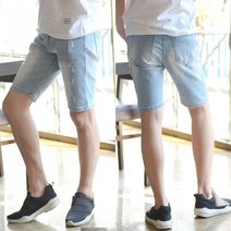 피턴진 JMM8539 밴드스판슬랍남자연청반바지