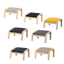 이케아 POANG 포엥 풋스툴, 자작나무무늬목/크니사 라이트베이지_492.446.62