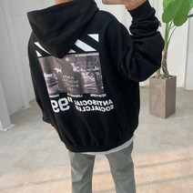 스트릿제이 소셜 프린팅 나염 후드티