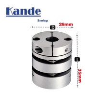 모터 커플링 알루미늄 합금 d26l35 이중 다이어프램 탄성 커넥터 d26mm l35mm 볼 스크류 스텝 서보 인코더 컴퓨터, 6.35x10