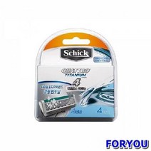 ForU750 쉬크 쿼트로 티타늄면도날 중날 4개 안전면도기 여행용면도기 면도기 면도날, 상세페이지 참조