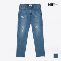 [니] [NII] 남성 구제워싱 스트레이트핏 데님_NNXMLVF7441