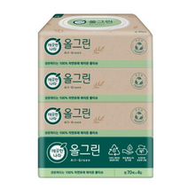 깨끗한나라 올그린 물티슈 캡형 70매 x 4팩