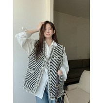 트위드베스트 뷔스티에조끼 패션코디 여성 꾸안꾸 데일리 통통녀 정장베스트