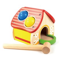 원목장난감 나무공넣기 망치놀이하우스 어린이집 두뇌발달 블럭 23개월 도형 손장난감 유치부 2세
