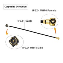 5PCS U.fl IPEX1 남성 IPEX4 MHF4 여성 커넥터 RF0.81 케이블 RF 동축 피그 WIFI 안테나 연장 코드 점퍼 어댑터, 02 IPEX4 F to M_05 25CM